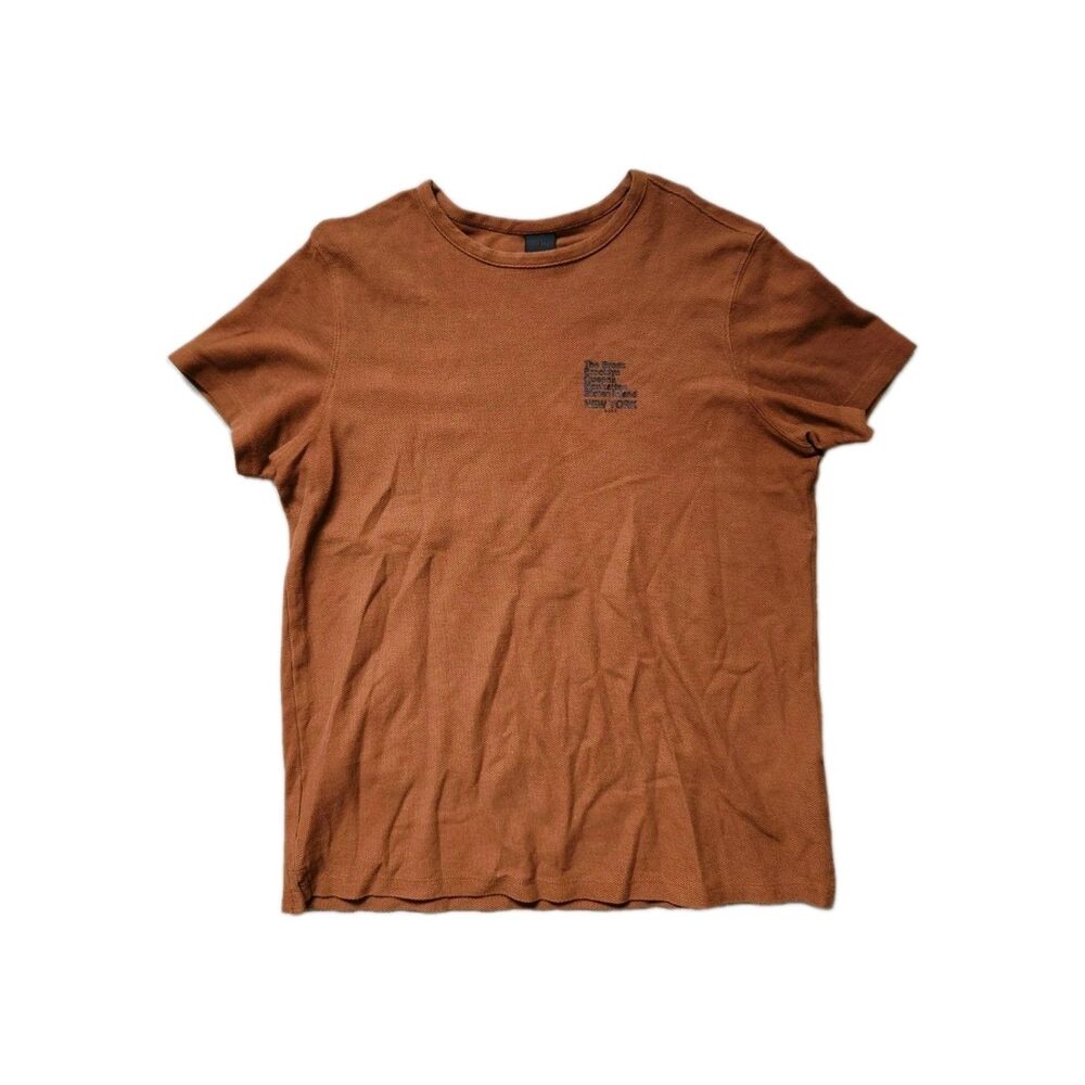 H&M NYC Boroughs Graphic Tee Bronx Brooklyn Queens Manhattan Brown Textured Sz M